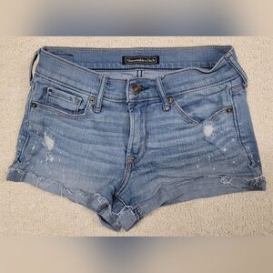 Abercrombie & Fitch Denim Shorts Distressed Cuffed 25 Waist